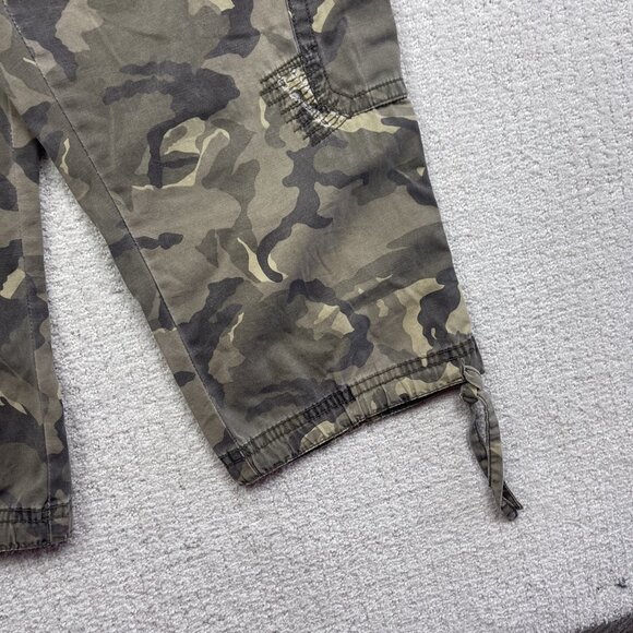 Y2K Point Zero Cargo Shorts Baggy Camo Military Green Tech Pants Men Skater Read - Picture 4 of 14
